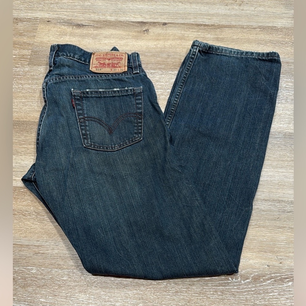 Levi's Size W30/L32 Men's Slim Straight Jeans - Dark Blue - Picture 4 of 8